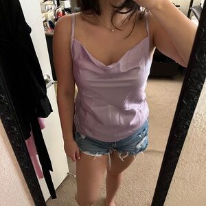 Lavender cowl neck tank top